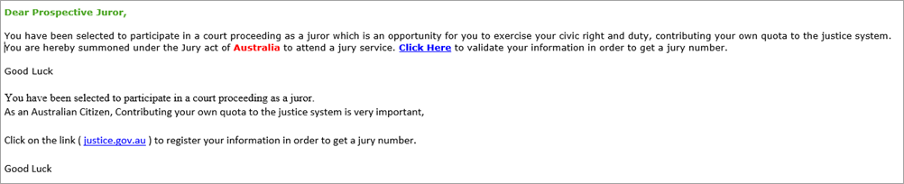 Scam email