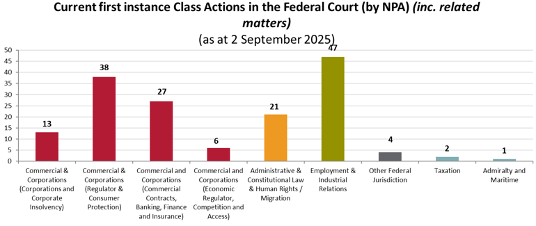 Current class actions by NPA (National Practice Area)